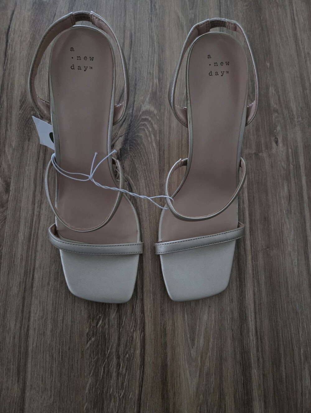 a new day Beige Square-Toe Strappy Heels